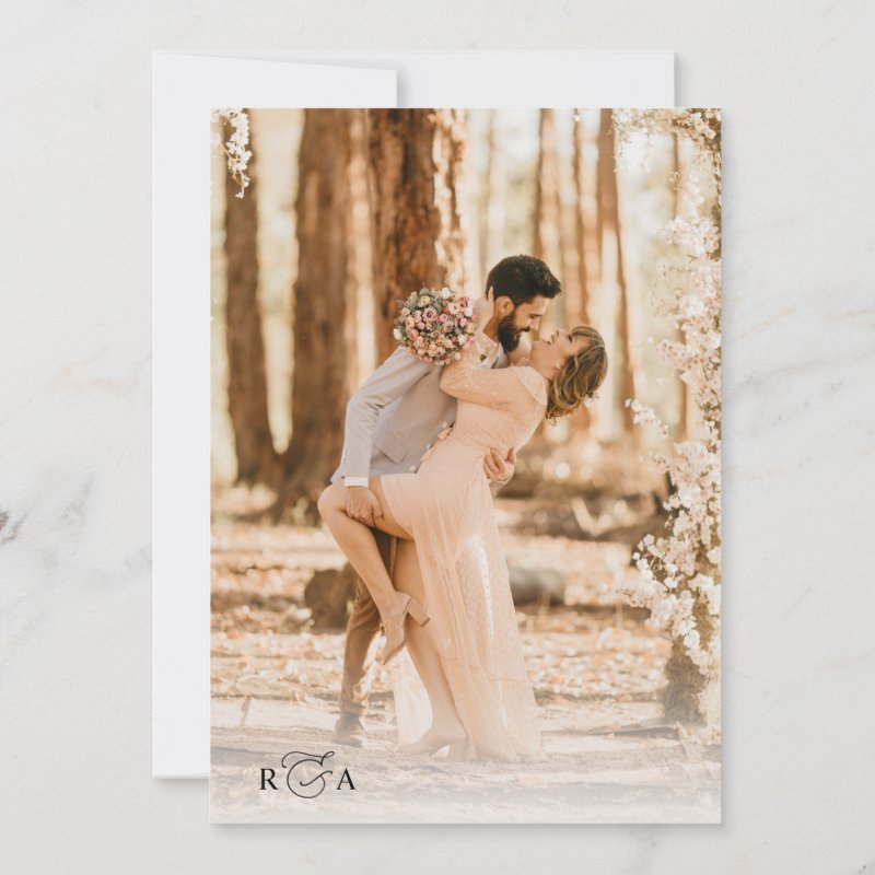 Simple Black & White Overlay Photo Wedding Invitation Flat Invitation, Size: 5\" x 7\ 3 Simple Black & White Overlay Photo Wedding Invitation Flat Invitation, Size: 5\\" x 7\\