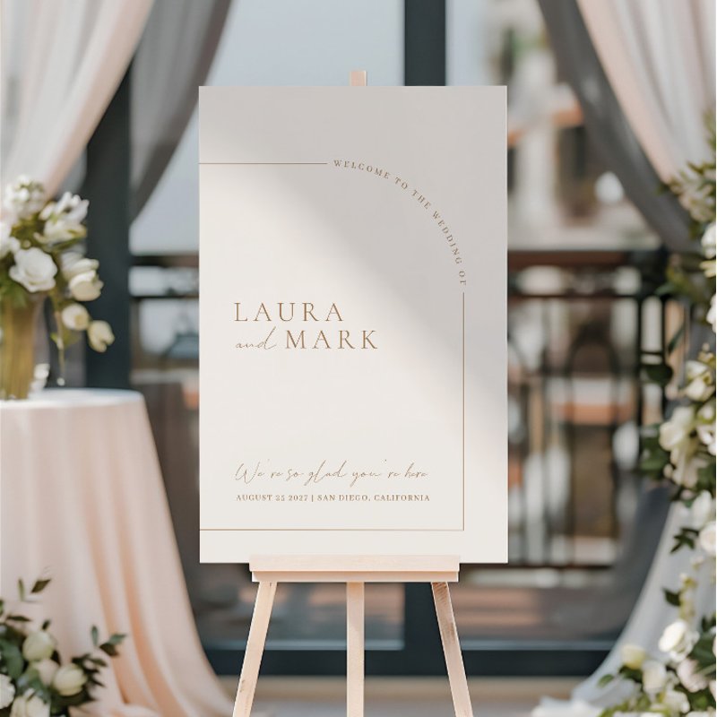 Modern Minimalist Arch Wedding Welcome Sign Foam Core Board, Size: 20.00\\" x 30.00\\