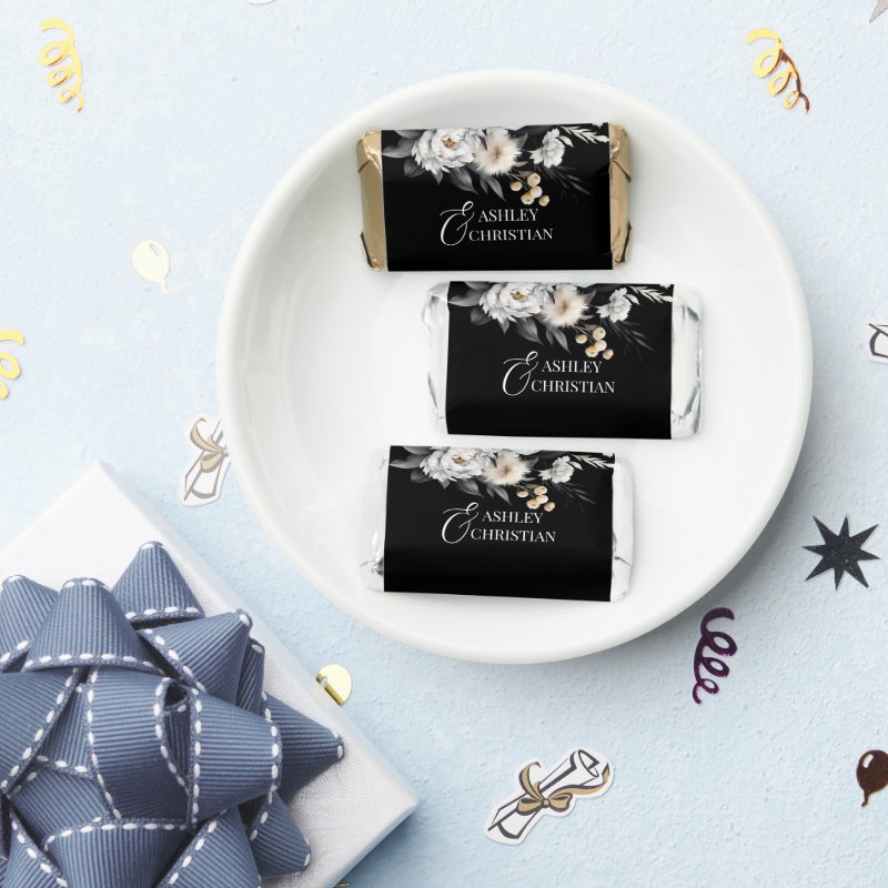 Black and white elegant boho wedding candy favors Custom Hershey®’s Assorted Miniatures™, Non-Assembled 10 Black and white elegant boho wedding candy favors Custom Hershey®’s Assorted Miniatures™, Non-Assembled