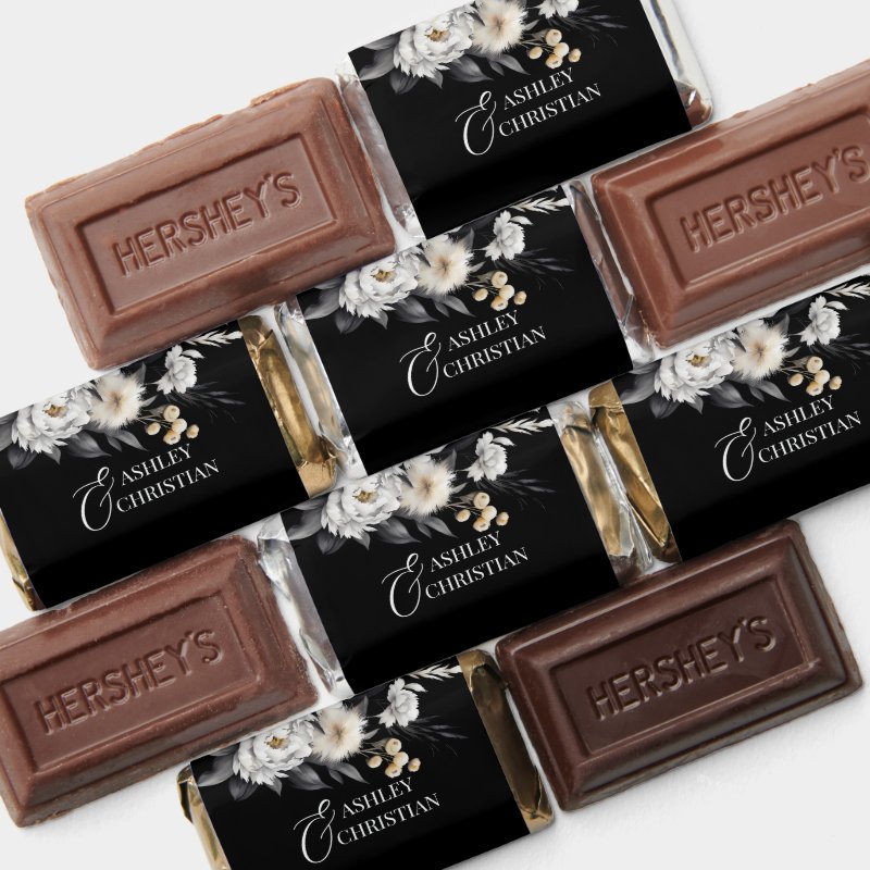 Black and white elegant boho wedding candy favors Custom Hershey®’s Assorted Miniatures™, Non-Assembled 11 Black and white elegant boho wedding candy favors Custom Hershey®’s Assorted Miniatures™, Non-Assembled