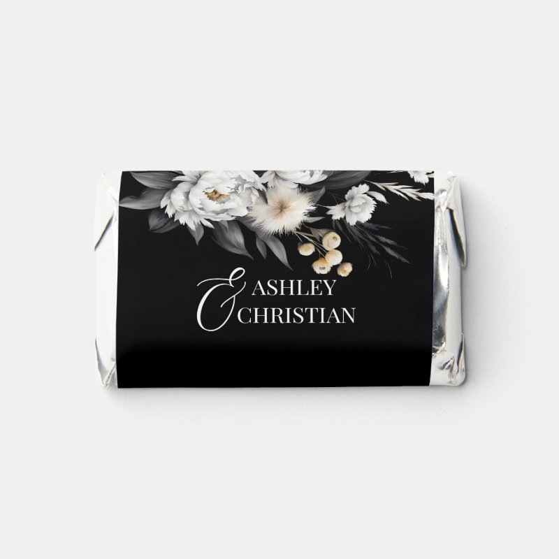 Black and white elegant boho wedding candy favors Custom Hershey®’s Assorted Miniatures™, Non-Assembled