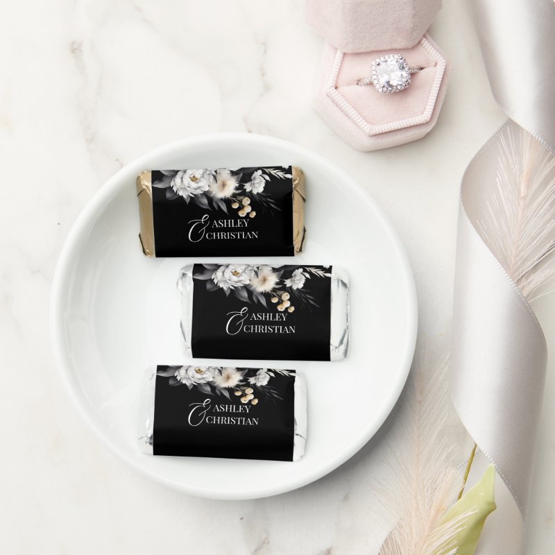 Black and white elegant boho wedding candy favors Custom Hershey®’s Assorted Miniatures™, Non-Assembled 9 Black and white elegant boho wedding candy favors Custom Hershey®’s Assorted Miniatures™, Non-Assembled
