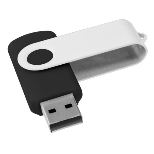 USB Swivel Flash Drive White, 8 GB, Black