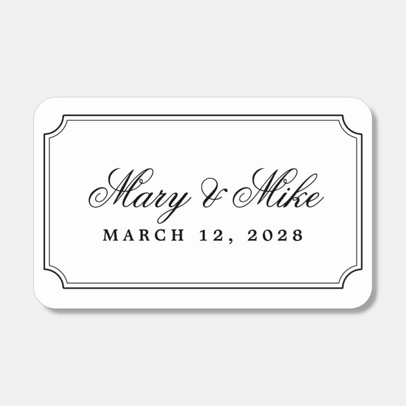 Classic Frame and Script Wedding Favor Matches Color: White Matchbox, Assembly: Self Assembled Personalized Matches - Set of 50