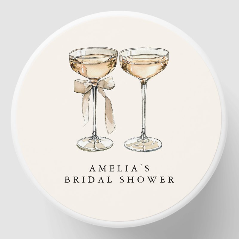 Brunch & Bubbly Champagne Bridal Shower Mini Candle Favors Custom Soy Wax, White