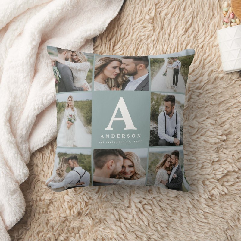 Multi photo monogram wedding family gift throw pillow Throw Pillow, Throw Pillow 16\" x 16\" 3 Multi photo monogram wedding family gift throw pillow Throw Pillow, Throw Pillow 16\\" x 16\\"