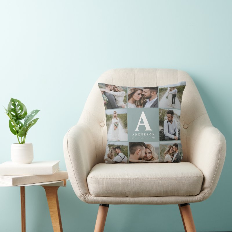 Multi photo monogram wedding family gift throw pillow Throw Pillow, Throw Pillow 16\" x 16\" 4 Multi photo monogram wedding family gift throw pillow Throw Pillow, Throw Pillow 16\\" x 16\\"