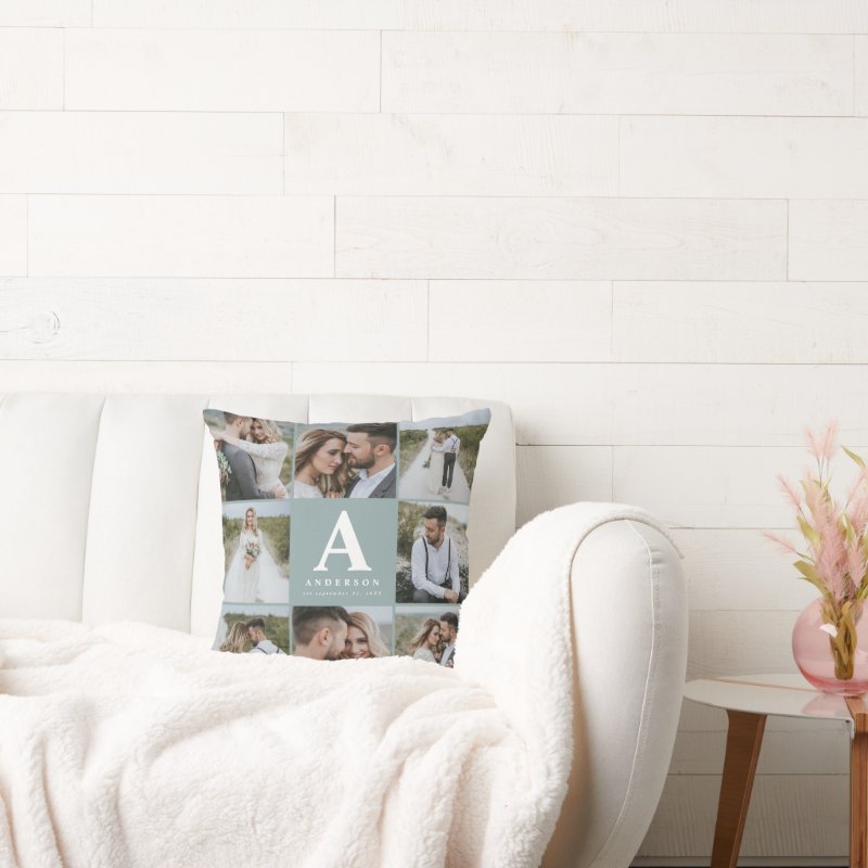 Multi photo monogram wedding family gift throw pillow Throw Pillow, Throw Pillow 16\" x 16\" 5 Multi photo monogram wedding family gift throw pillow Throw Pillow, Throw Pillow 16\\" x 16\\"