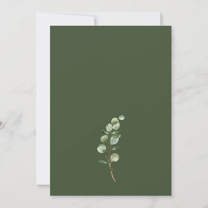 Rustic Botanical Eucalyptus Greenery Wedding Invitation Flat Invitation, Size: 5\\" x 7\\