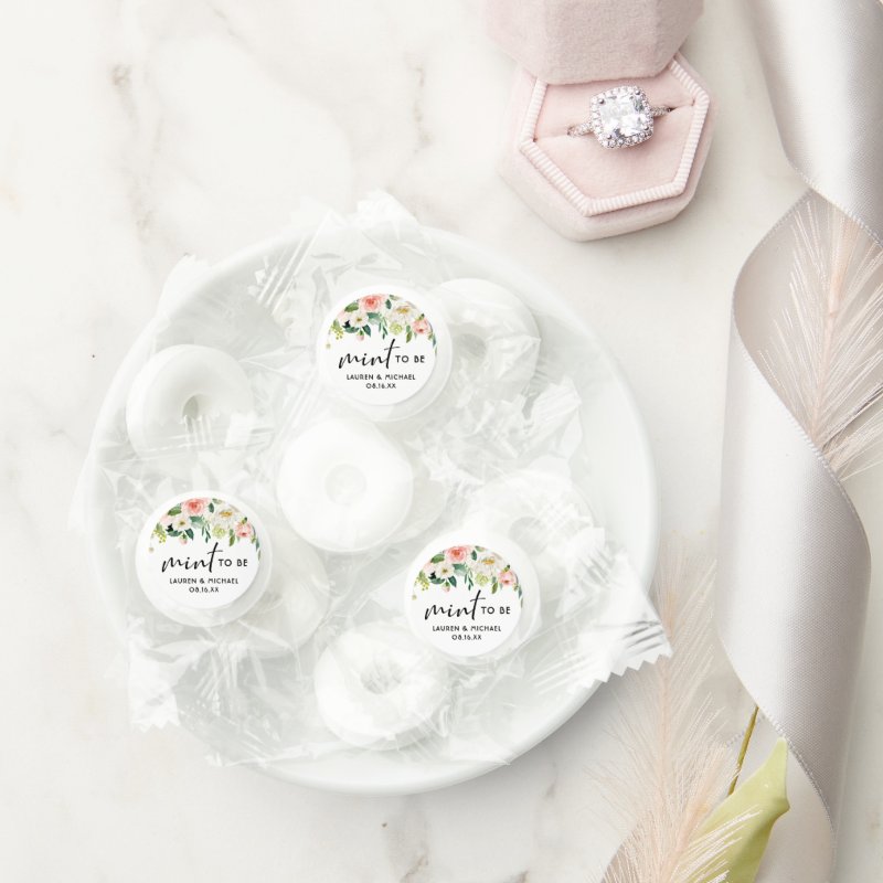 Watercolor Pastel Spring Floral Mint To Be Wedding Life Saver® Mints Life Savers® Mints Candy Favors, Non-Assembled