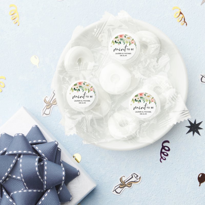 Watercolor Pastel Spring Floral Mint To Be Wedding Life Saver® Mints Life Savers® Mints Candy Favors, Non-Assembled