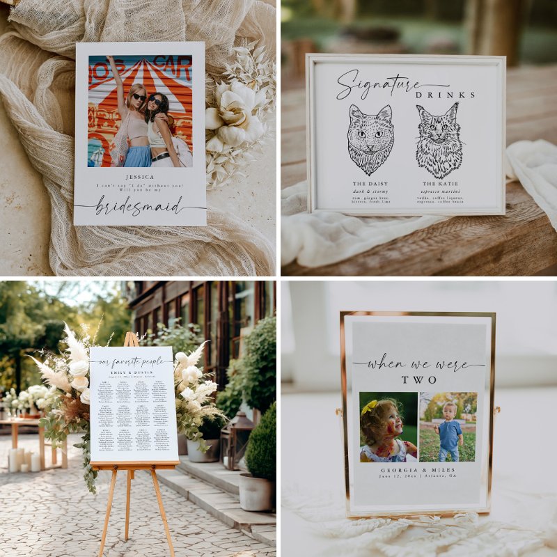 Boho Minimalist Wedding Invitation Flat Invitation, Size: 5\\" x 7\\