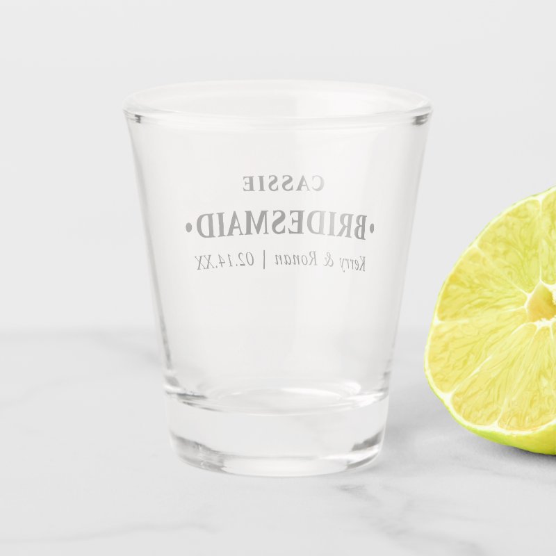 Wedding Date and Names Bridesmaid Personalized Shot Glass Shot Glass 3 Wedding Date and Names Bridesmaid Personalized Shot Glass Shot Glass