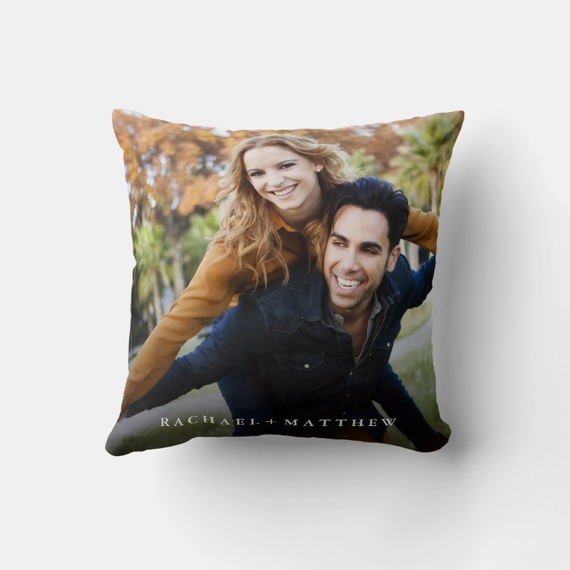 Create Your Own Couple Photo | Add Names Throw Pillow Throw Pillow, Throw Pillow 16\\" x 16\\"