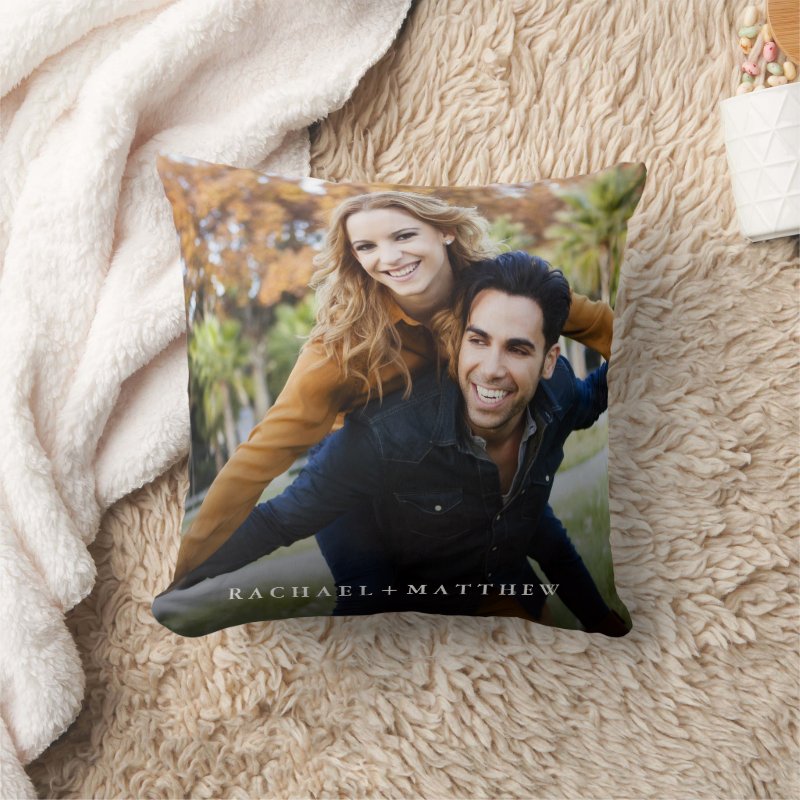 Create Your Own Couple Photo | Add Names Throw Pillow Throw Pillow, Throw Pillow 16\\" x 16\\"