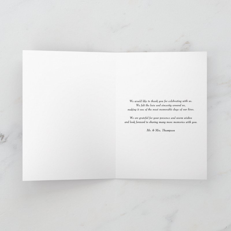 Handwritting with Heart Portrait Photo Wedding Thank You Card Custom Folded Thank You Card, Size: Standard, 5\\" x 7\\