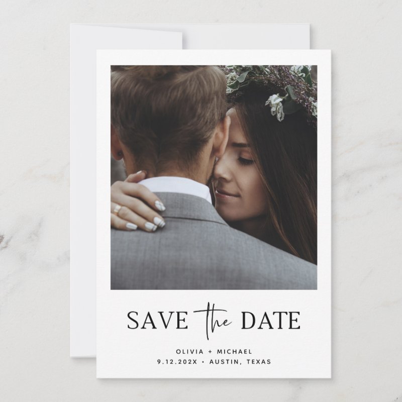 Minimalist Style | One Photo Save The Date 5\\" x 7\\" Flat Save The Date Card