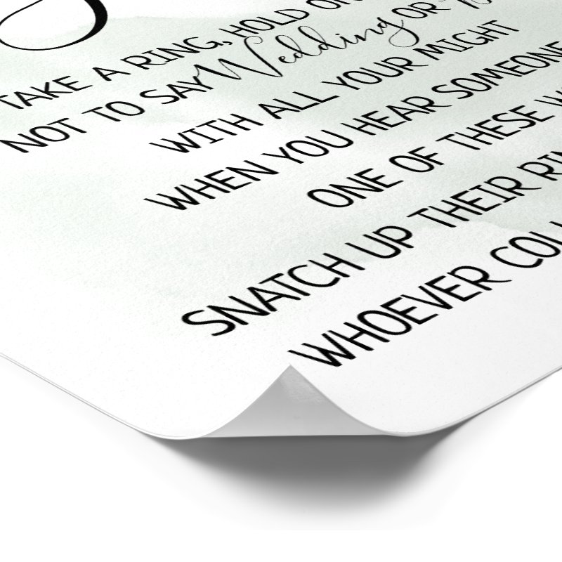 Put a Ring on it eucalyptus greenery game sign Print, Value Poster Paper (Semi-Gloss)