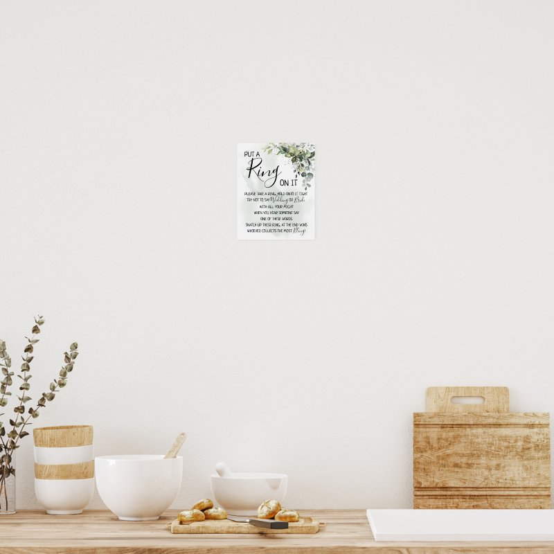 Put a Ring on it eucalyptus greenery game sign Print, Value Poster Paper (Semi-Gloss)