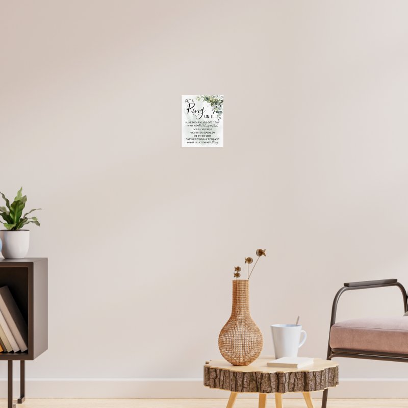 Put a Ring on it eucalyptus greenery game sign Print, Value Poster Paper (Semi-Gloss)