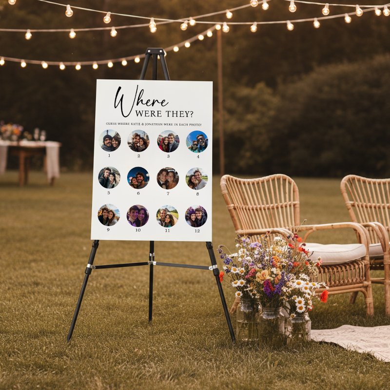 12 Photos Where Were They Engagement Wedding Game Foam Board Foam Core Board, Size: 18.00\\" x 24.00\\