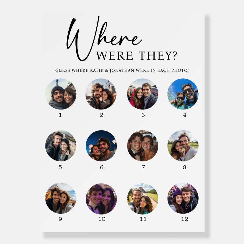 12 Photos Where Were They Engagement Wedding Game Foam Board Foam Core Board, Size: 18.00\" x 24.00\ 4 12 Photos Where Were They Engagement Wedding Game Foam Board Foam Core Board, Size: 18.00\\" x 24.00\\