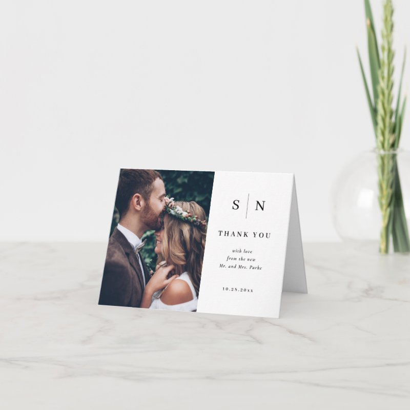 Minimal and Chic | Photo Wedding Thank You Card Custom Folded Thank You Card, Size: Small, 4\\" x 5.6\\
