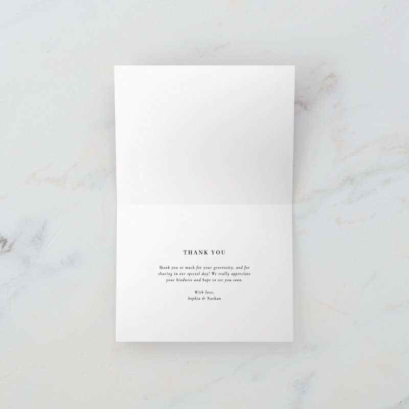 Minimal and Chic | Photo Wedding Thank You Card Custom Folded Thank You Card, Size: Small, 4\\" x 5.6\\
