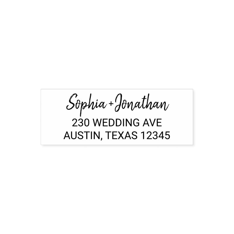 Modern Minimalist Script | Wedding Return Address Self-inking Stamp Custom 1.8\\" x 0.65\\" Stamp