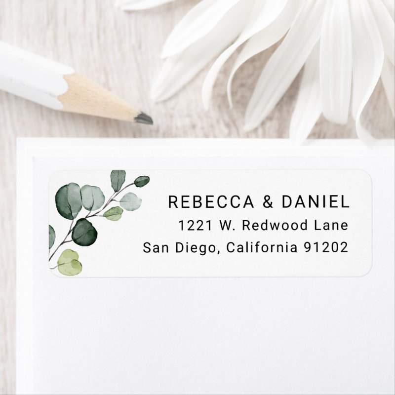 Botanical Eucalyptus Branch Return Address Label Return Address Labels 3 Botanical Eucalyptus Branch Return Address Label Return Address Labels