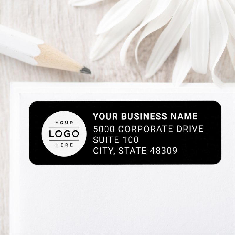 Custom Business Logo Black Company Return Address Label Return Address Labels 3 Custom Business Logo Black Company Return Address Label Return Address Labels