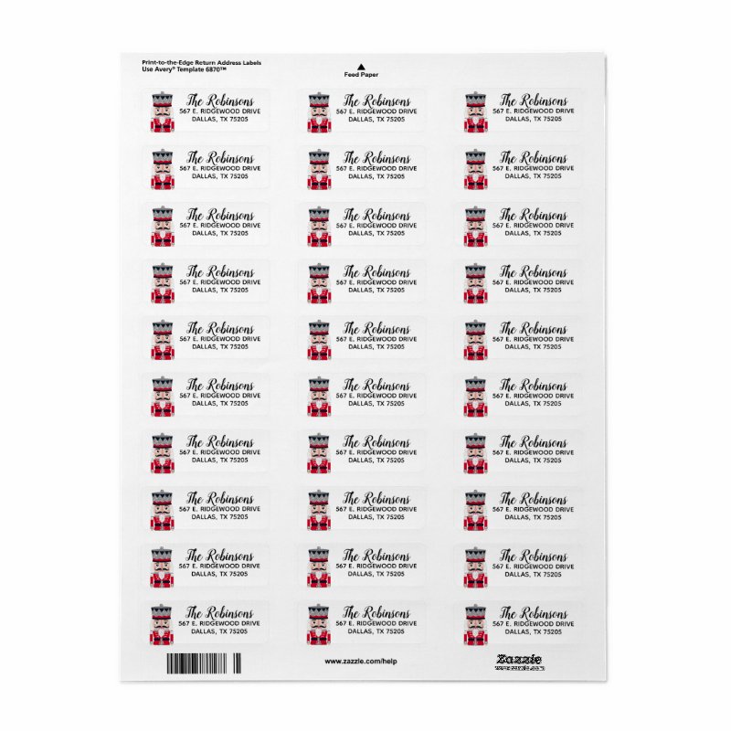 Christmas Holiday Nutcracker Return Address Label Return Address Labels 3 Christmas Holiday Nutcracker Return Address Label Return Address Labels
