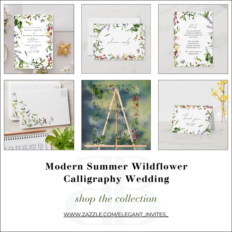 Modern Summer Wildflower Wedding Return Address Label Address Labels