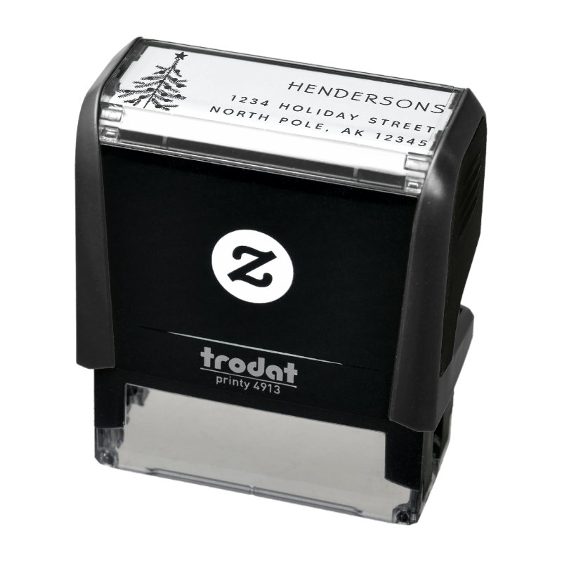 Rustic Christmas Tree Return Address Self-inking Stamp Custom 2.15\" x 0.78\" Stamp 3 Rustic Christmas Tree Return Address Self-inking Stamp Custom 2.15\\" x 0.78\\" Stamp