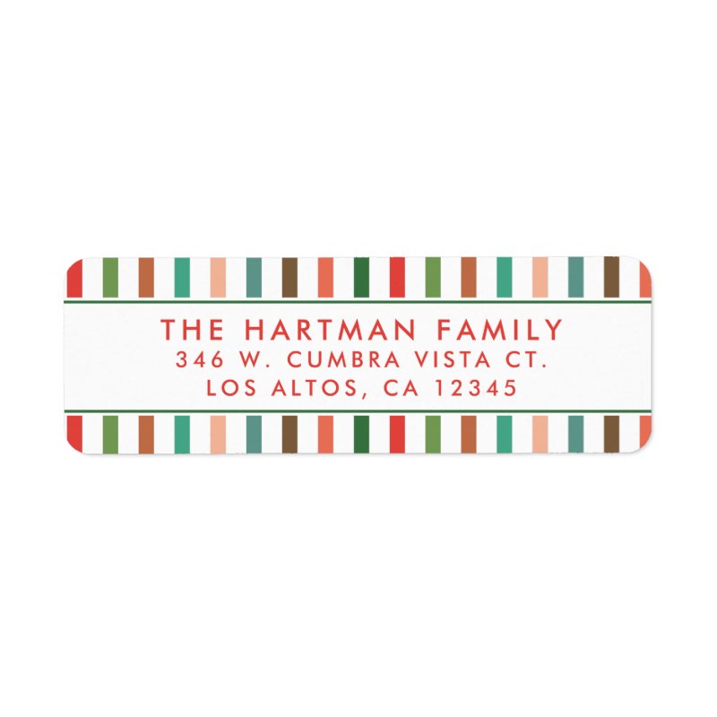 Bold Colorful Stripes Modern Return Address Label Return Address Labels