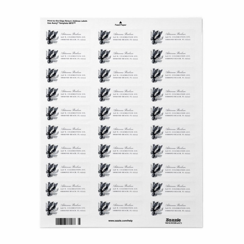 Elegant Smoky Floral Navy Return Address Label Return Address Labels