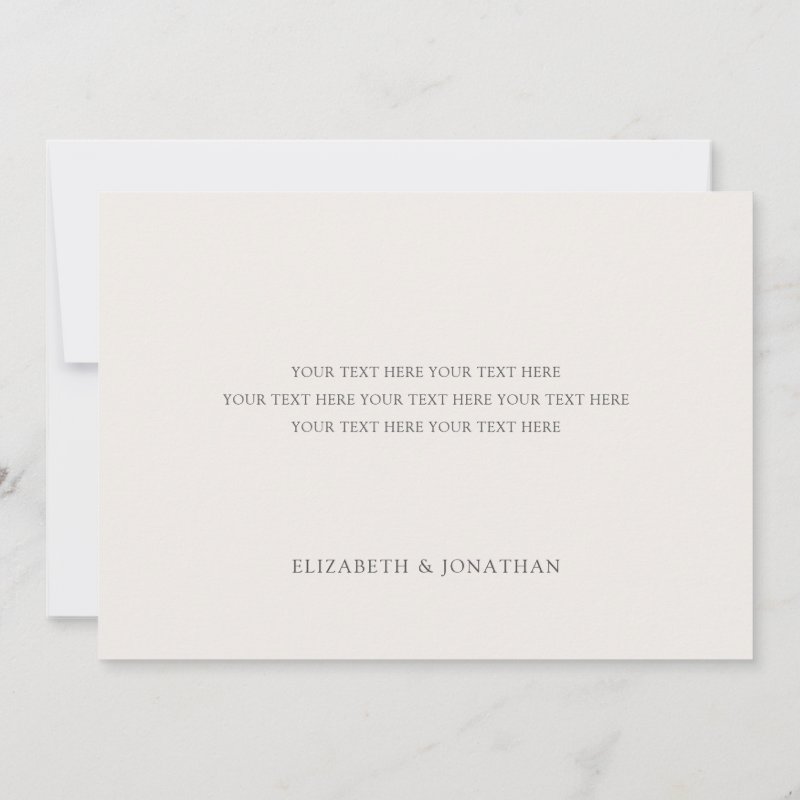 Simple Modern Photo Thank You Wedding Card 5\\" x 7\\" Flat Thank You Card