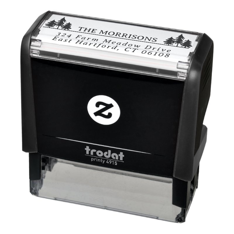 Spruces Rustic Name & Return Address Self-inking Stamp Custom 2.65\\" x 0.9\\" Stamp