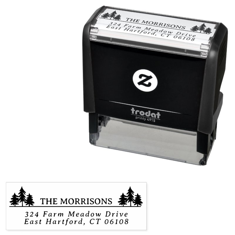 Spruces Rustic Name & Return Address Self-inking Stamp Custom 2.65\" x 0.9\" Stamp 3 Spruces Rustic Name & Return Address Self-inking Stamp Custom 2.65\\" x 0.9\\" Stamp