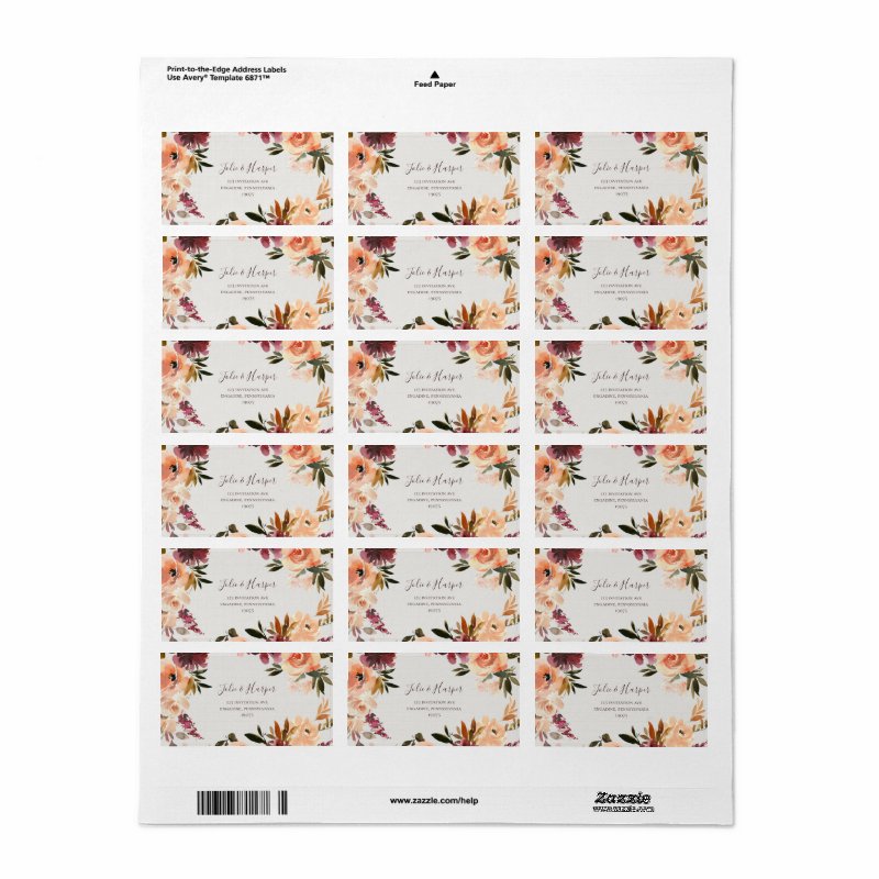 Burgundy Orange Floral | Beige RSVP Address labels Address Labels 4 Burgundy Orange Floral | Beige RSVP Address labels Address Labels