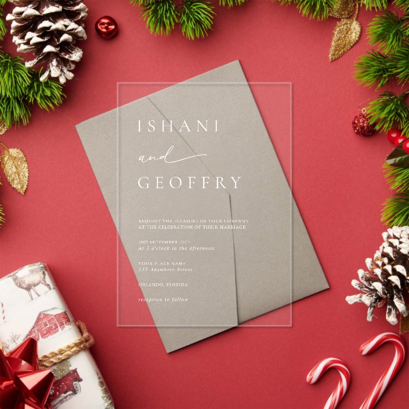 Simple Elegant Minimalist Transparent Wedding Acrylic Invitations Acrylic Invitation, Size: 5\" x 7\ 7 Simple Elegant Minimalist Transparent Wedding Acrylic Invitations Acrylic Invitation, Size: 5\\" x 7\\