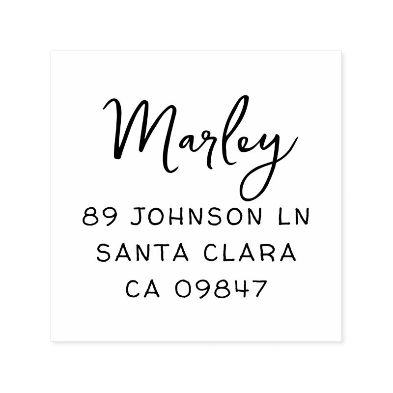Cute Script Family Name & Handwriting Address Self-inking Stamp Custom 1.5\\" x 1.5\\" Stamp