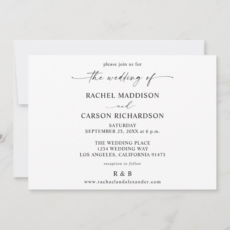 Photo & Calligraphy 3BF Mod Horizontal Wedding Inv Invitation Flat Invitation, Size: 5\\" x 7\\