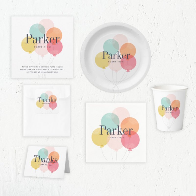 Balloon bunch happy birthday folded greeting card Custom Folded Greeting Card, Size: Standard, 5\\" x 7\\