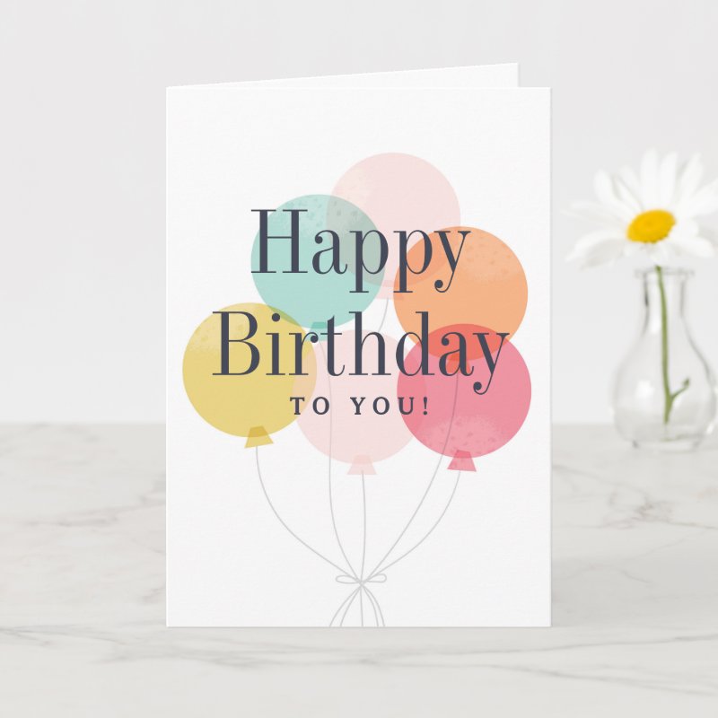Balloon bunch happy birthday folded greeting card Custom Folded Greeting Card, Size: Standard, 5\" x 7\ 6 Balloon bunch happy birthday folded greeting card Custom Folded Greeting Card, Size: Standard, 5\\" x 7\\