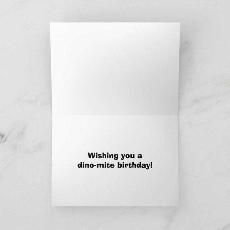 Dinosaur Kids Dino Jurassic Trex Boy Birthday Card Custom Folded Greeting Card, Size: Standard, 5\\" x 7\\
