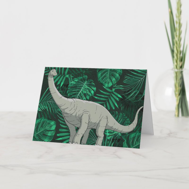 Dinosaur Kids Dino Jurassic Trex Boy Birthday Card Custom Folded Greeting Card, Size: Standard, 5\\" x 7\\