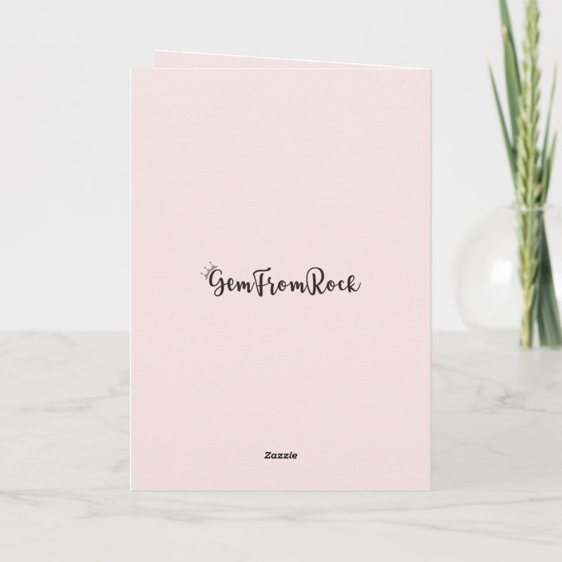 Birthday, Black Woman, Gold Tropical Leaf, Pink Card Custom Folded Greeting Card, Size: Standard, 5\\" x 7\\