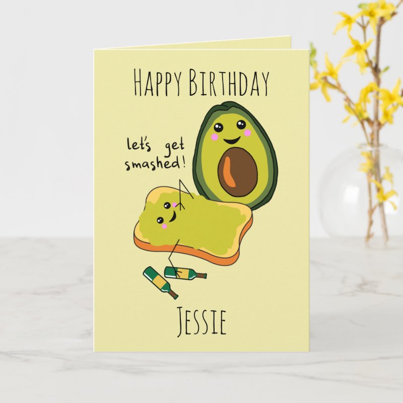 Funny Birthday Let's Get Smashed Avocado Friends Card Custom Folded Greeting Card, Size: Standard, 5\" x 7\ 3 Funny Birthday Let\'s Get Smashed Avocado Friends Card Custom Folded Greeting Card, Size: Standard, 5\\" x 7\\