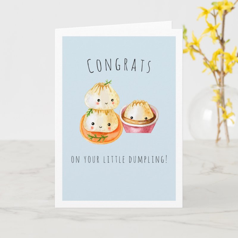 Congrats on Your Little Dumpling | New Baby Card Custom Folded Greeting Card, Size: Standard, 5\" x 7\ 3 Congrats on Your Little Dumpling | New Baby Card Custom Folded Greeting Card, Size: Standard, 5\\" x 7\\
